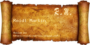 Reidl Martin névjegykártya
